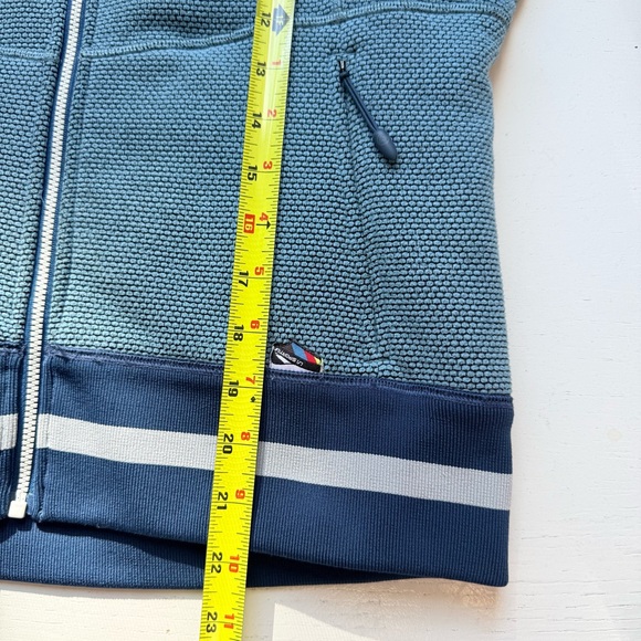 La Sportiva  Ayona Hoodie S Sherpa Fleece Jacket Reversible Teal Blue Climbers - Picture 13 of 15